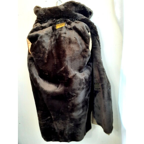 Vintage A Robert Lewis Idea HEAVY Coat Size 42 Mens Large Beige Faux Fur Lining - Picture 10 of 16